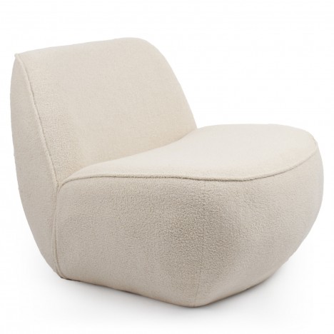 Fauteuil confort sans accoudoir tsse bouclette beige Thora - 