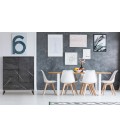 Buffet 5 tiroirs et 1 porte gris Tinia - 