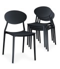 Lot de 4 chaises empilables noires Toronto - 