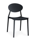 Lot de 4 chaises empilables noires Toronto - 