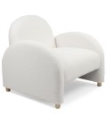 Fauteuil club tissu bouclette blanc Tove - 