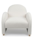 Fauteuil club tissu bouclette blanc Tove - 