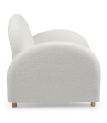 Fauteuil club tissu bouclette blanc Tove - 