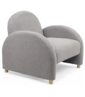 Fauteuil club tissu bouclette gris Tove - 