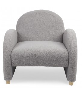 Fauteuil club tissu bouclette gris Tove