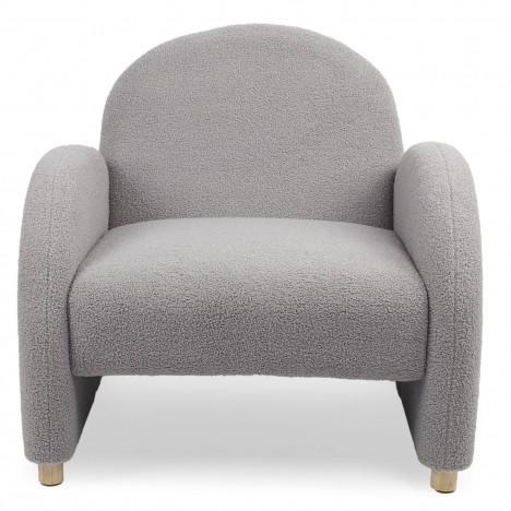 Fauteuil club tissu bouclette gris Tove - 