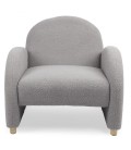 Fauteuil club tissu bouclette gris Tove - 