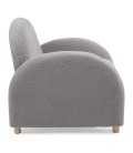 Fauteuil club tissu bouclette gris Tove - 