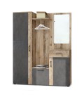 Meuble d'entrée style industriel l145cm avec rangements Trieste - 