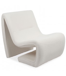 Fauteuil design tissu bouclette blanc Ulf