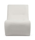 Fauteuil design tissu bouclette blanc Ulf - 