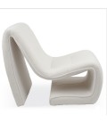 Fauteuil design tissu bouclette blanc Ulf - 