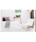 Fauteuil design tissu bouclette blanc Ulf - 