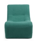 Fauteuil design tissu bouclette vert Ulf - 