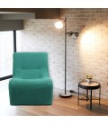 Fauteuil design tissu bouclette vert Ulf - 