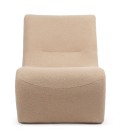 Fauteuil design tissu bouclette taupe clair Ulf - 