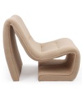 Fauteuil design tissu bouclette taupe clair Ulf - 