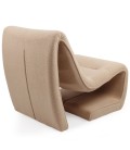 Fauteuil design tissu bouclette taupe clair Ulf - 