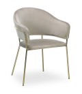 Lot de 2 chaises fauteuils velours taupe Ulrick - 