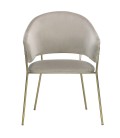 Lot de 2 chaises fauteuils velours taupe Ulrick - 