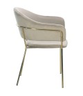 Lot de 2 chaises fauteuils velours taupe Ulrick - 