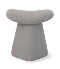 Tabouret design matelassé tissu bouclette gris Valence - 