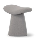 Tabouret design matelassé tissu bouclette gris Valence - 