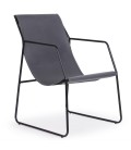 Fauteuil métal noir et simili gris Vancouver - 