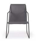 Fauteuil métal noir et simili gris Vancouver - 