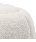 Pouf rond pied doré et tissu bouclette crème Varga - 