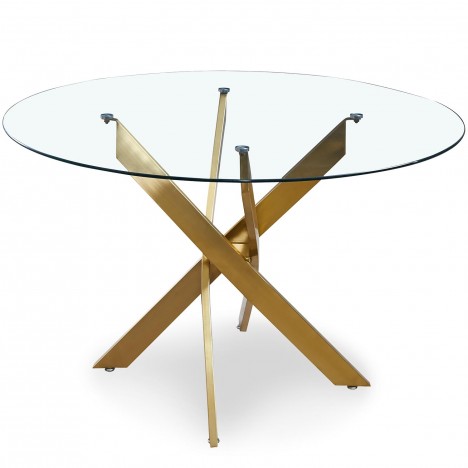 Table ronde en verre pieds doré Verbena - 