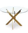 Table ronde en verre pieds doré Verbena - 