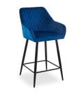 Lot de 2 chaises de bar velours bleu Veronika - 