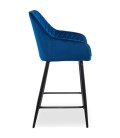 Lot de 2 chaises de bar velours bleu Veronika - 