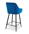 Lot de 2 chaises de bar velours bleu Veronika - 