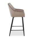 Lot de 2 chaises de bar velours taupe Veronika - 