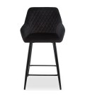 Lot de 2 chaises de bar velours noir Veronika - 