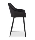 Lot de 2 chaises de bar velours noir Veronika - 