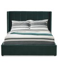 Lit double avec sommier relevable 140x190cm velours vert Vienna - 