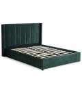 Lit double avec sommier relevable 140x190cm velours vert Vienna - 