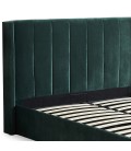 Lit double avec sommier relevable 140x190cm velours vert Vienna - 