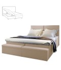 Lit boxspring 140cm tissu beige Venice - 