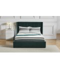 Lit double avec sommier relevable 160x200cm velours vert Vienna - 