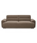 Canapé-lit clic-clac 3 places confort tissu bouclette taupe Viggo - 