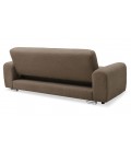 Canapé-lit clic-clac 3 places confort tissu bouclette taupe Viggo - 