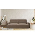 Canapé-lit clic-clac 3 places confort tissu bouclette taupe Viggo - 