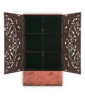 Armoire sculptée style oriental L90cm bois cuivré Vittoria