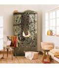 Armoire sculptée style oriental l87xh160cm bois bronze Vittoria - 