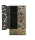 Armoire sculptée style oriental l87xh160cm bois bronze Vittoria - 