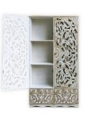 Armoire sculptée style oriental l87xh160cm bois blanc Vittoria - 